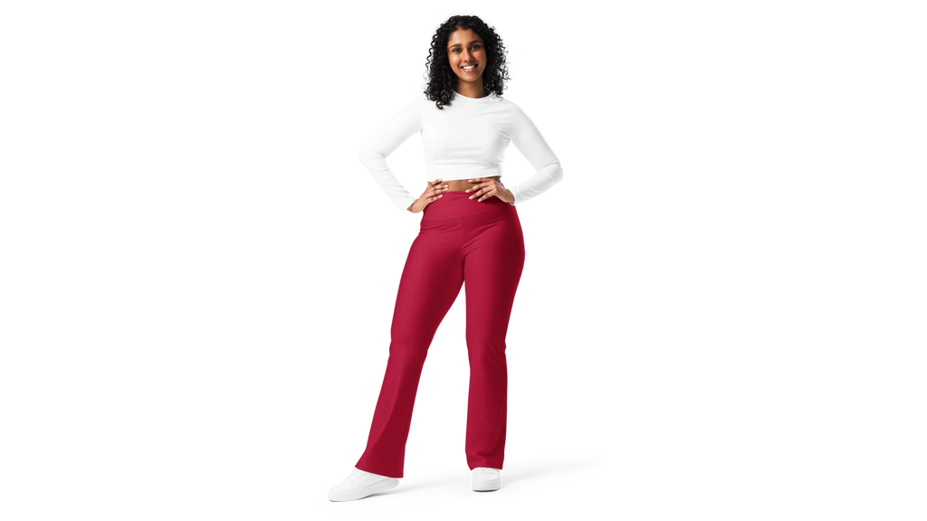 Women's Valkyrie Flare Leggings - Dark Red