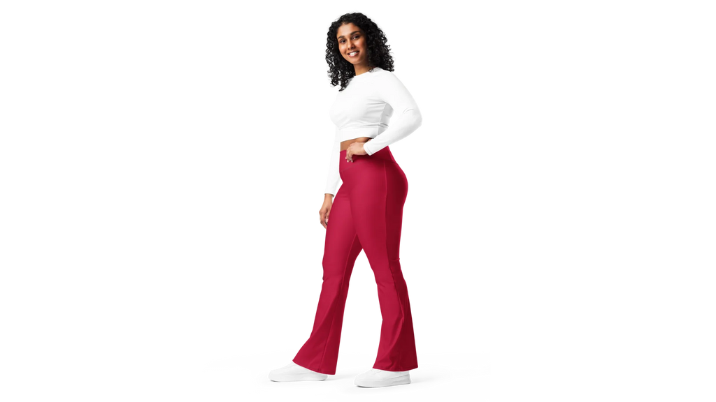 Women's Valkyrie Flare Leggings - Dark Red
