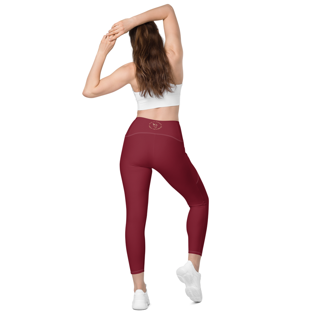 The Burgundy Norn's Weave Pocket Leggings