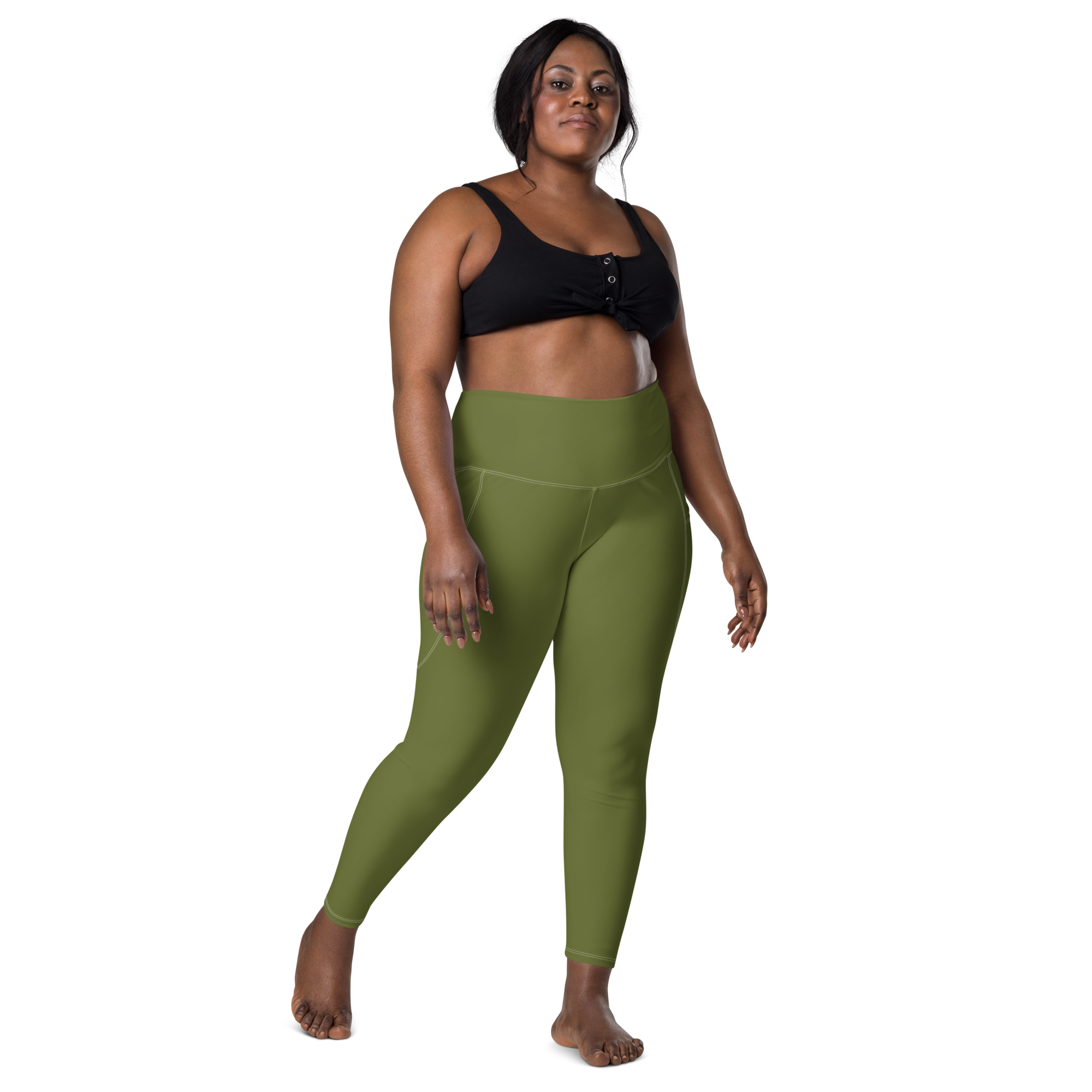 The Olive green Valkyrie's Glyph Pocket Leggings