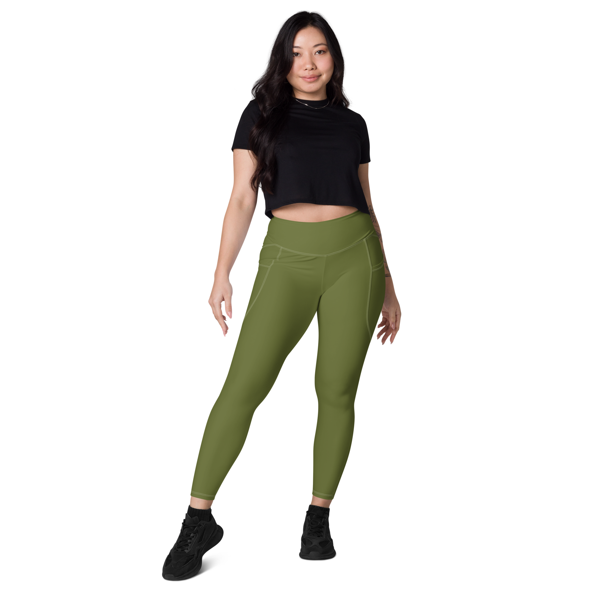 The Olive green Valkyrie's Glyph Pocket Leggings