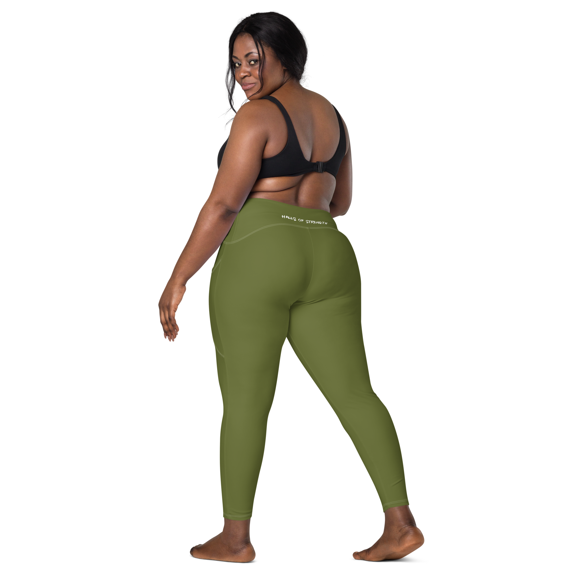 The Olive green Shieldmaiden's Mark Pocket Leggings