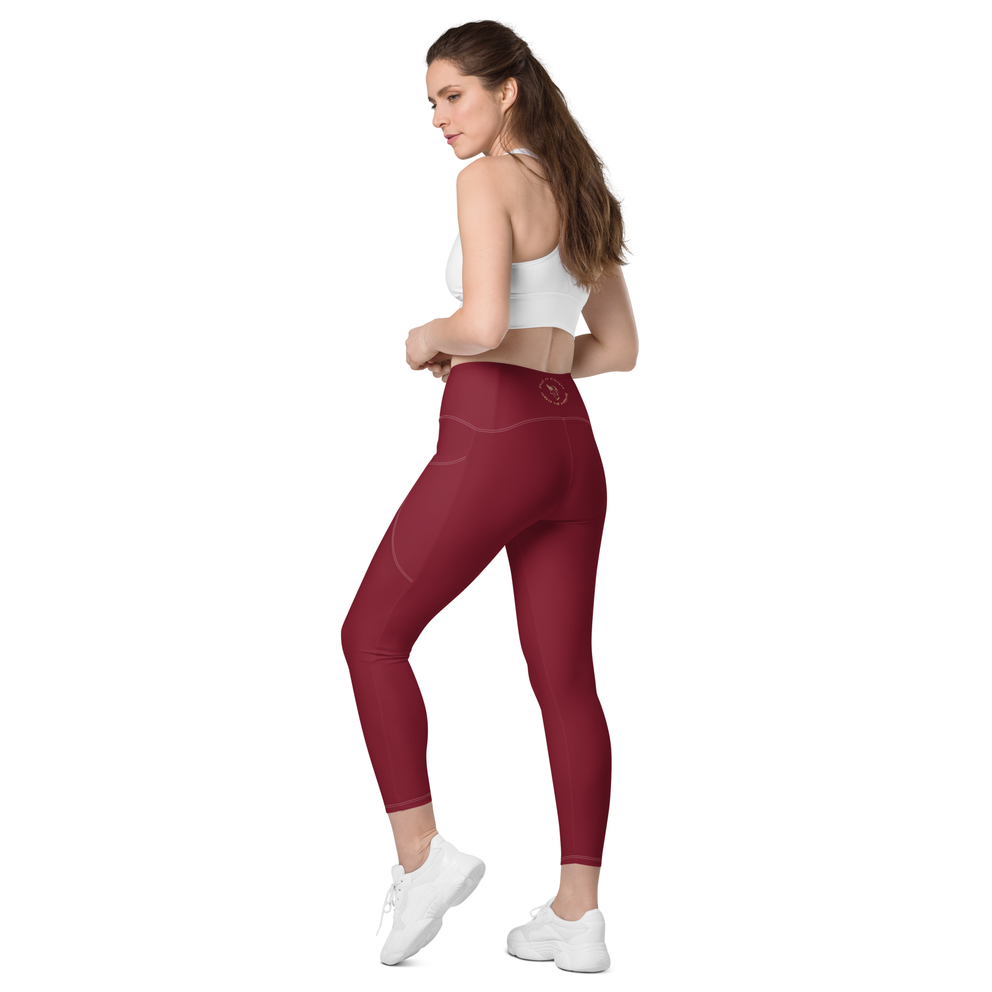 The Burgundy Norn's Weave Pocket Leggings