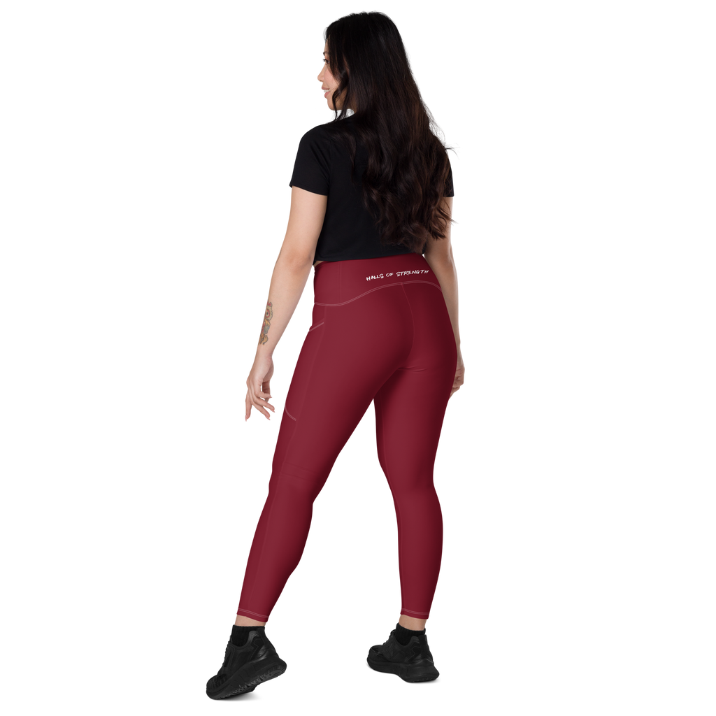 The Burgundy Shieldmaiden's Mark Pocket Leggings
