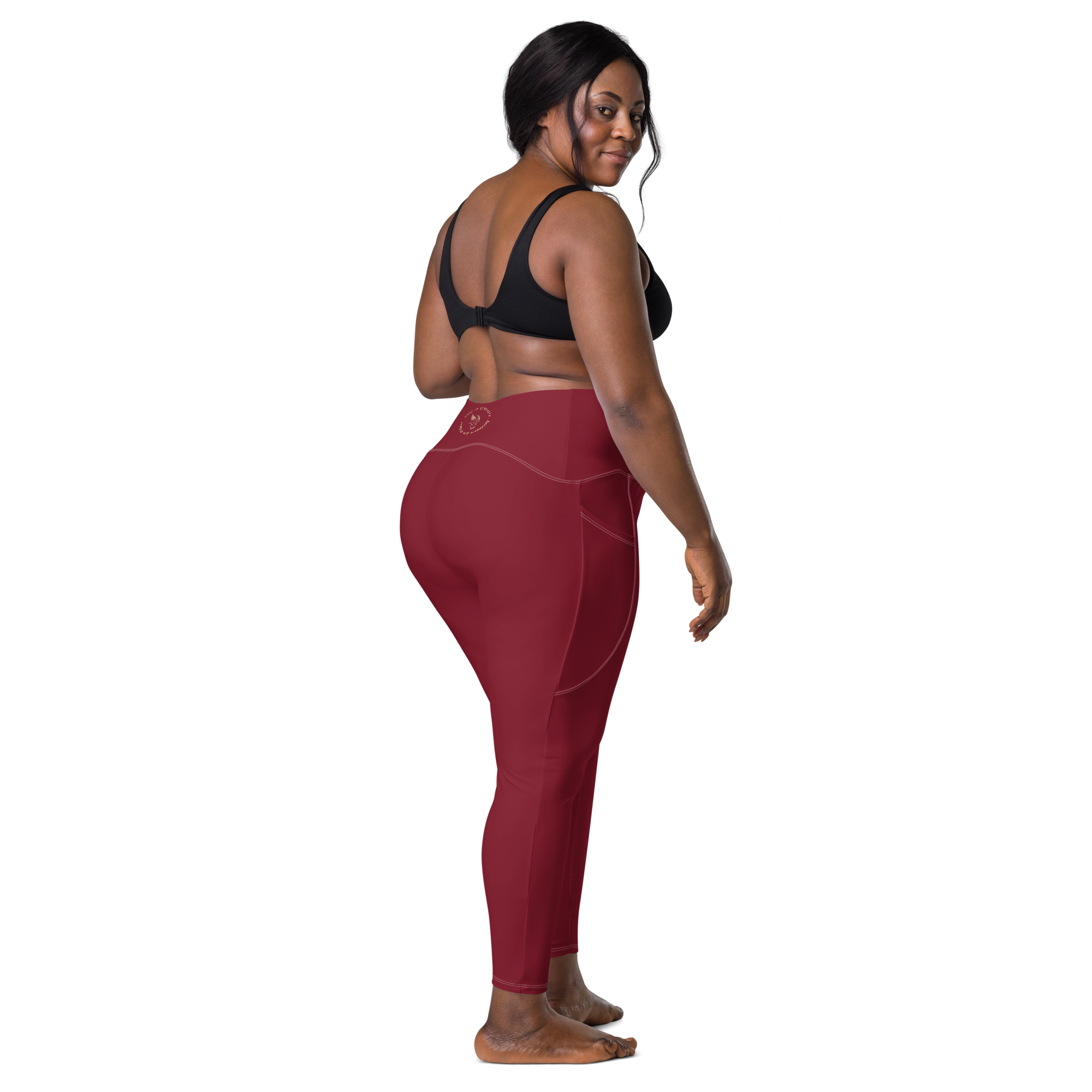 The Burgundy Norn's Weave Pocket Leggings