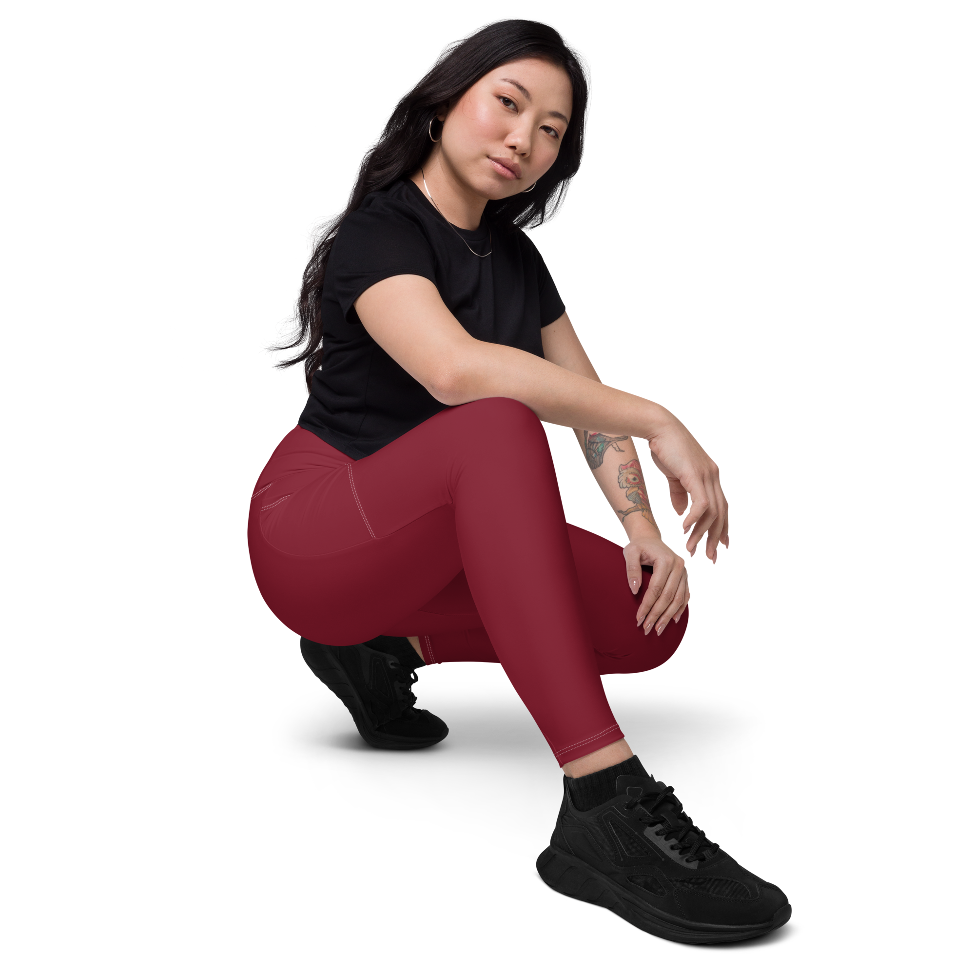 The Burgundy Shieldmaiden's Mark Pocket Leggings