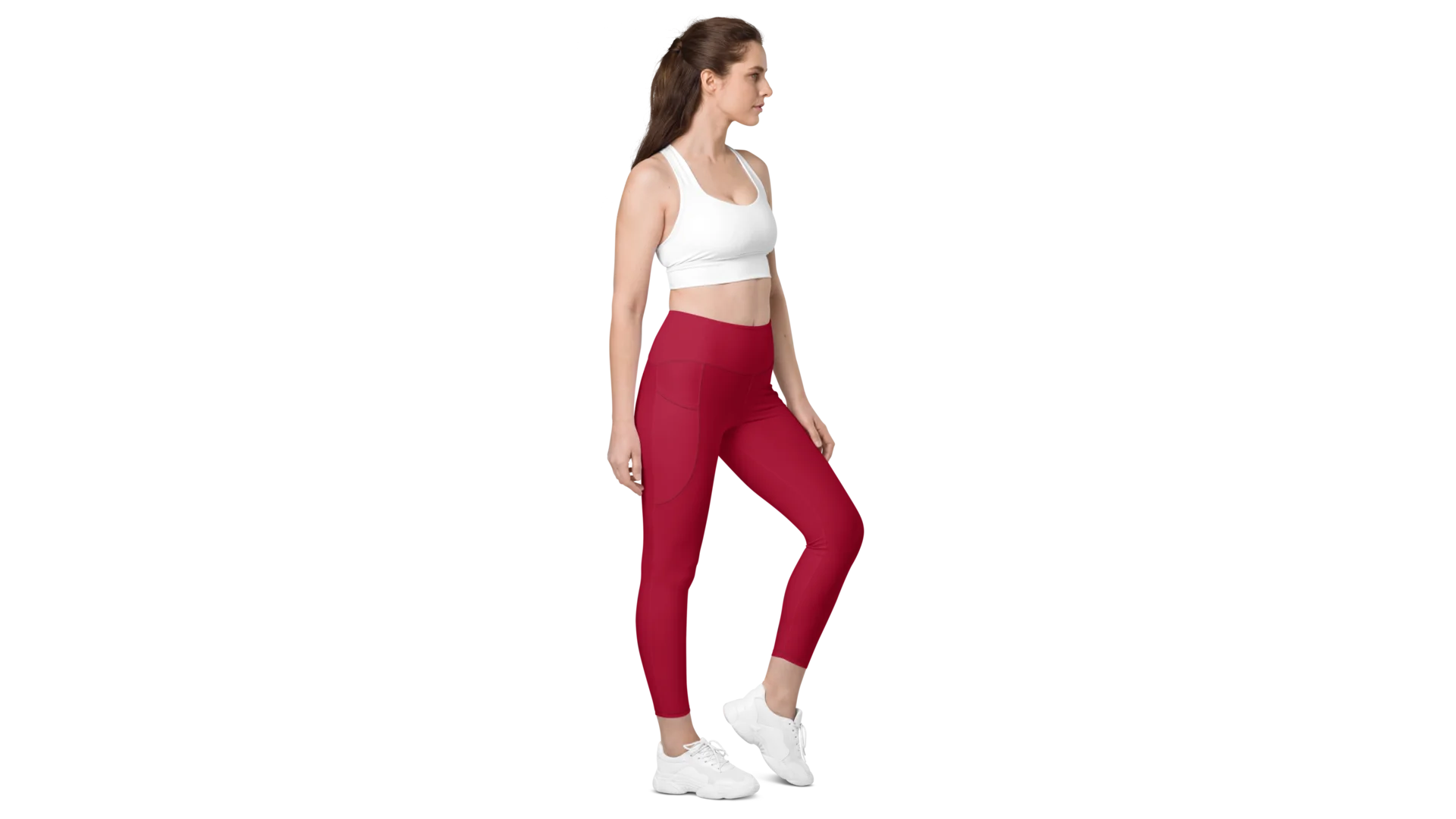 Women's Valkyrie Pocket Leggings - Deep Red