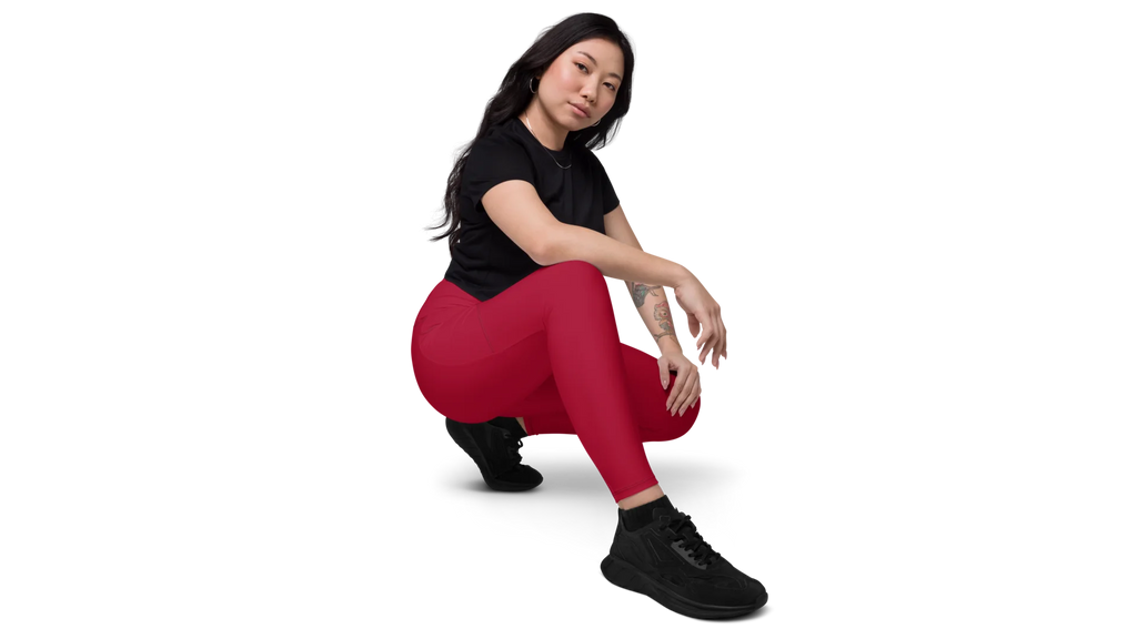 Women's Valkyrie Pocket Leggings - Deep Red