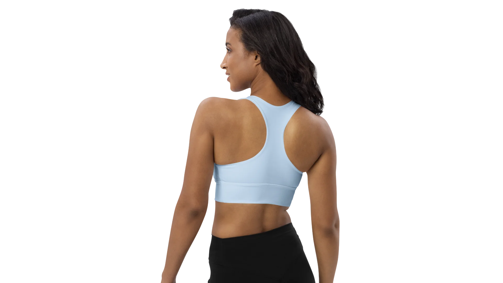 Sky Blue Longline Sculpt Sports Bra