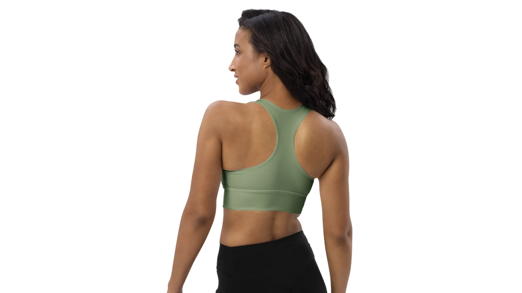 Military Green Longline Sculpt Sports Bra