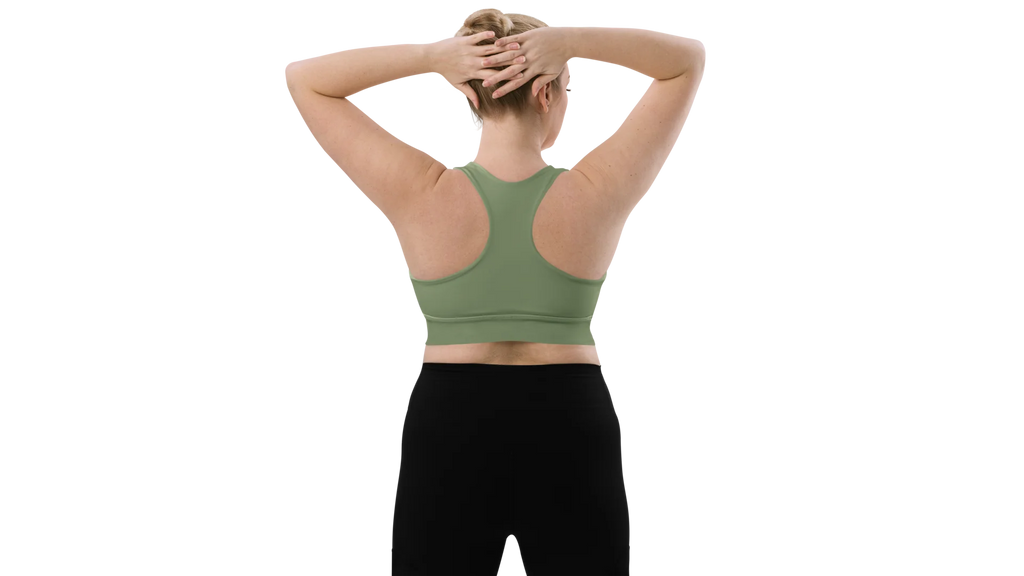 Military Green Longline Sculpt Sports Bra