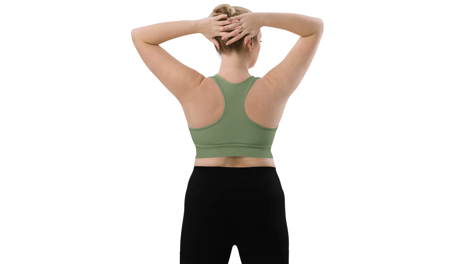 Military Green Longline Sculpt Sports Bra