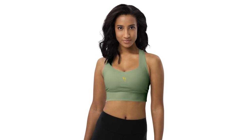 Military Green Longline Sculpt Sports Bra