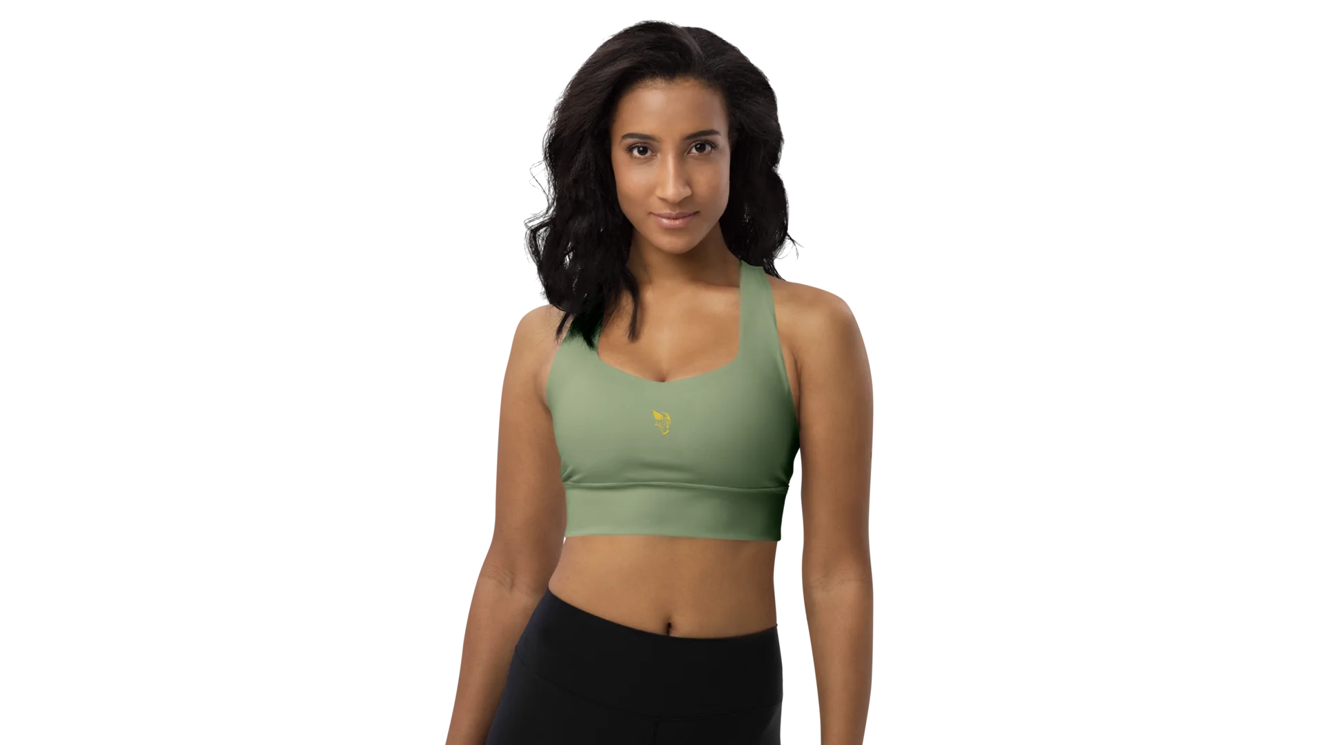 Military Green Longline Sculpt Sports Bra