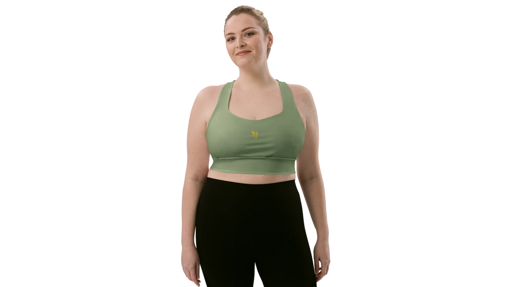 Military Green Longline Sculpt Sports Bra
