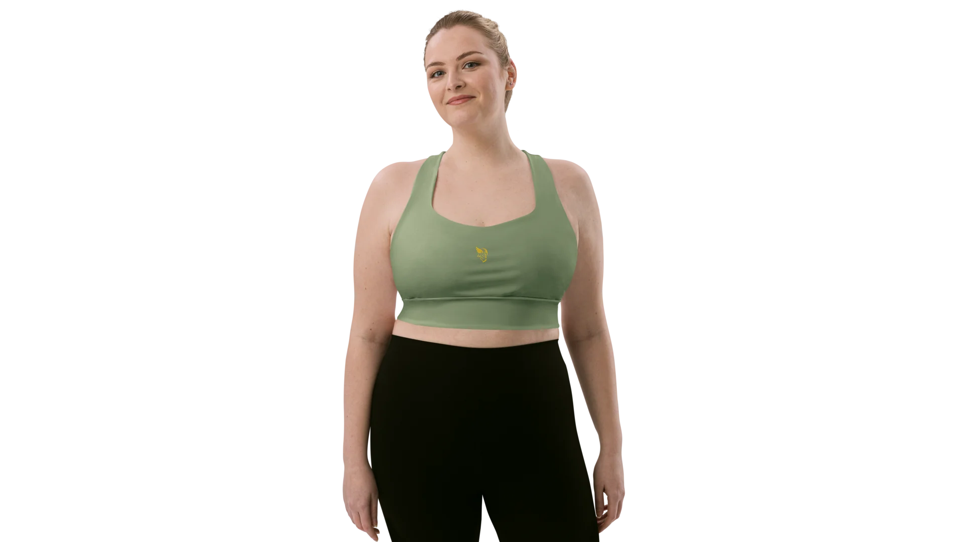 Military Green Longline Sculpt Sports Bra