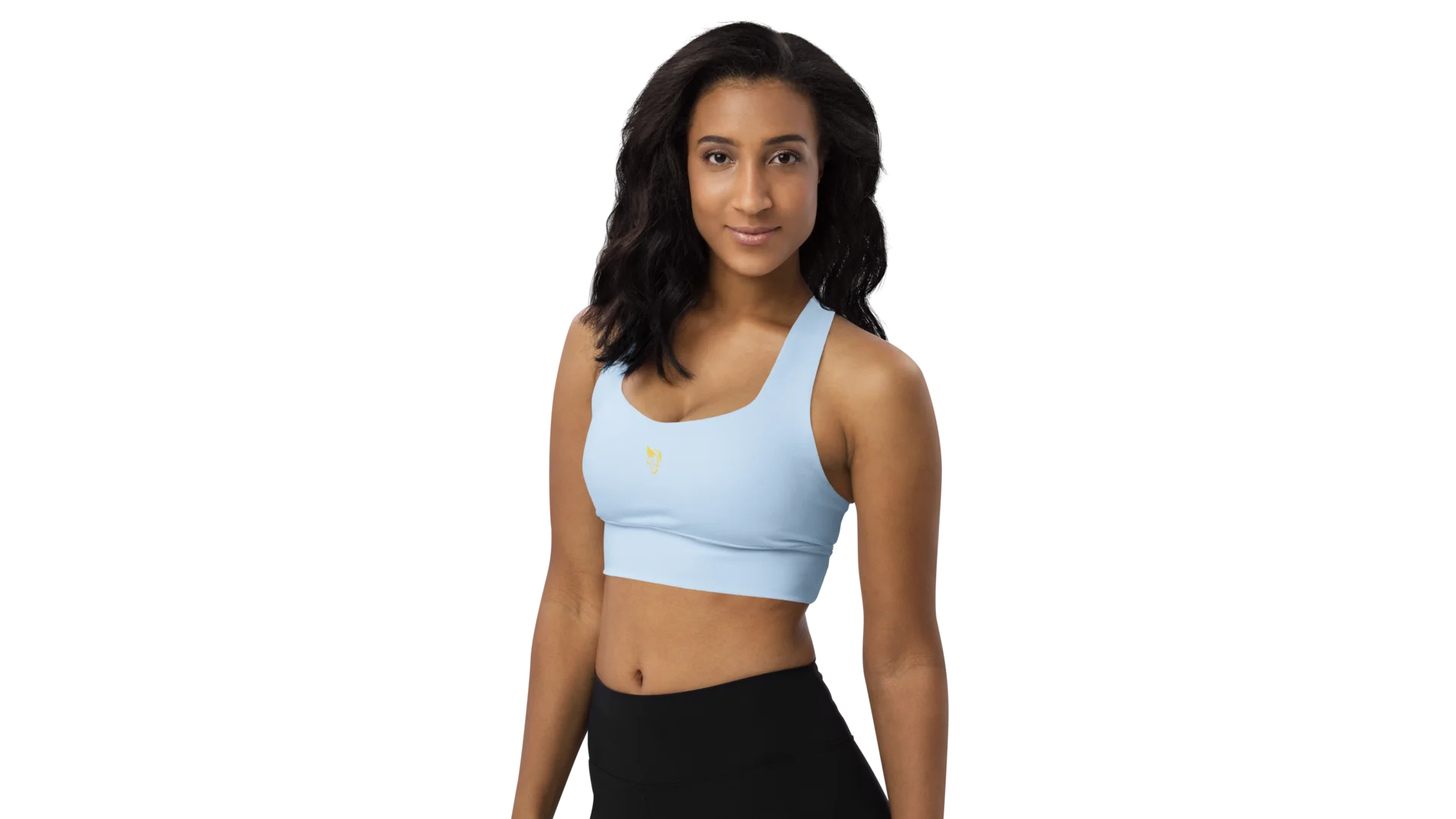 Sky Blue Longline Sculpt Sports Bra