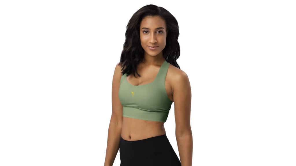 Military Green Longline Sculpt Sports Bra