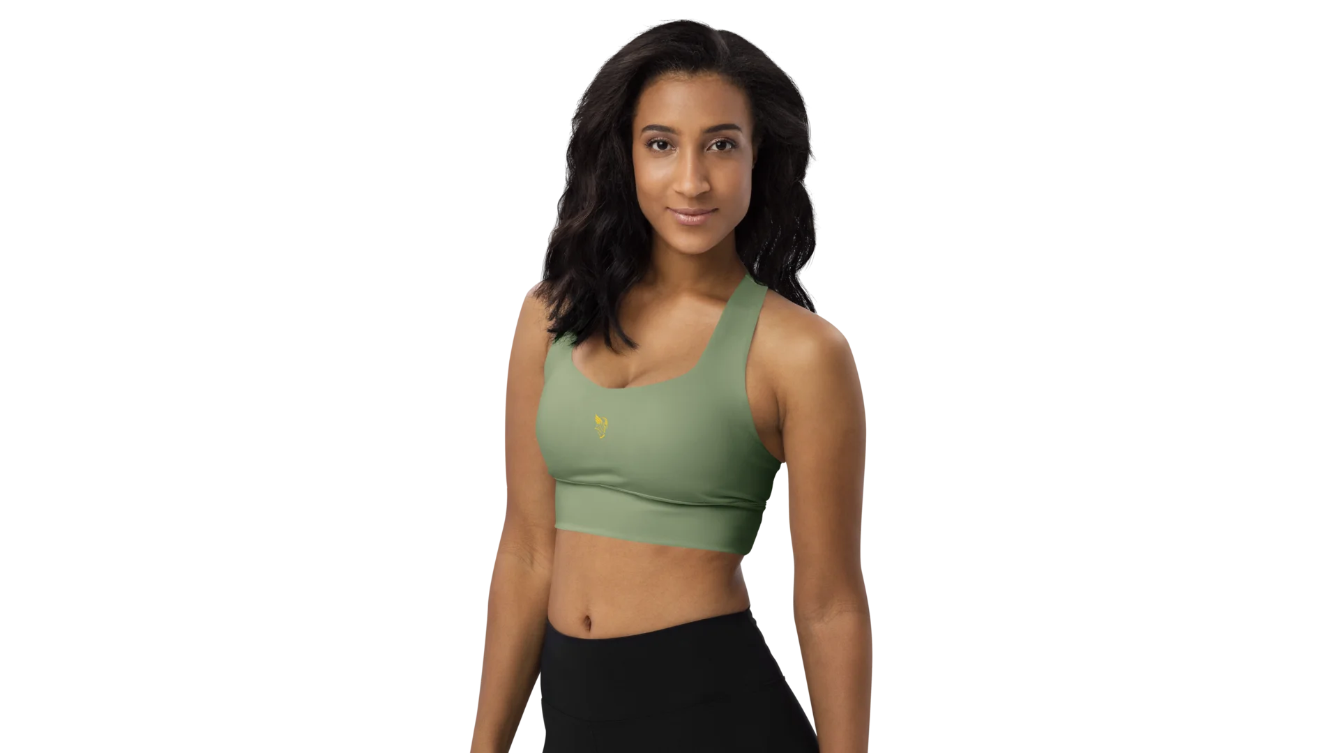Military Green Longline Sculpt Sports Bra