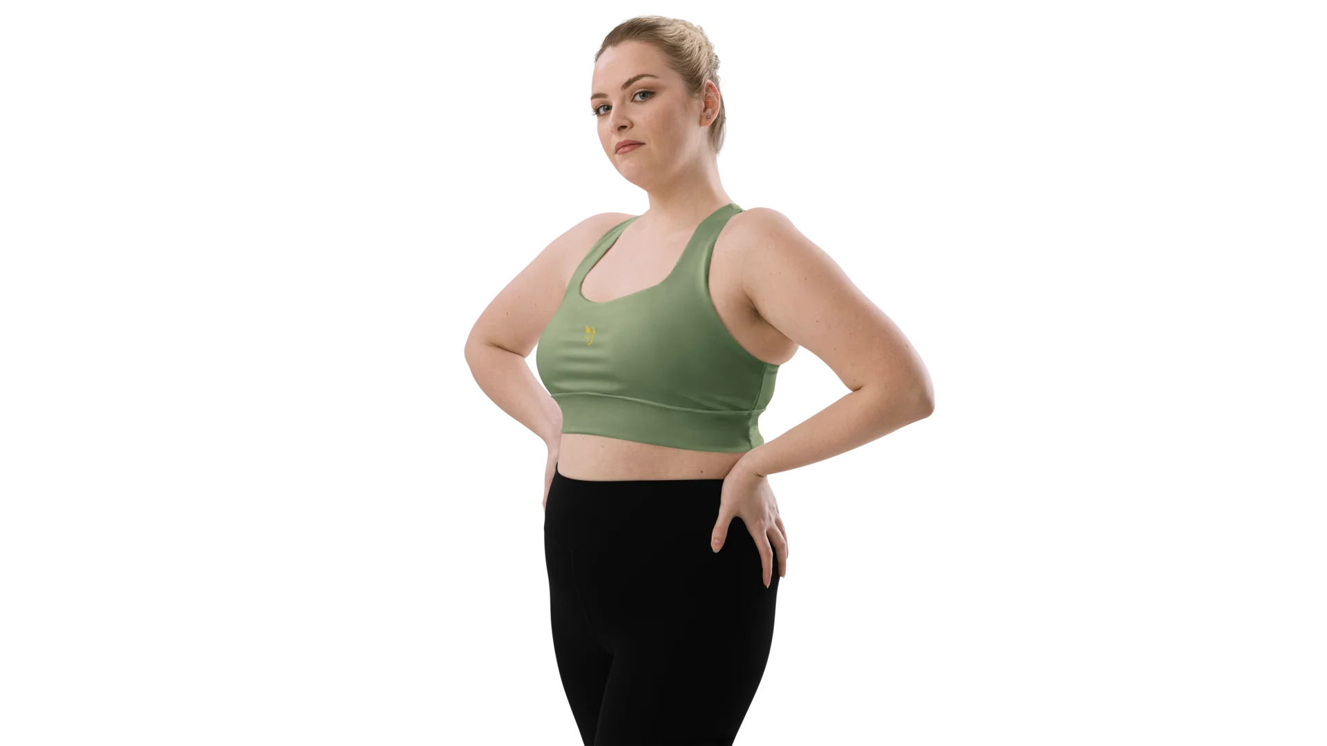 Military Green Longline Sculpt Sports Bra