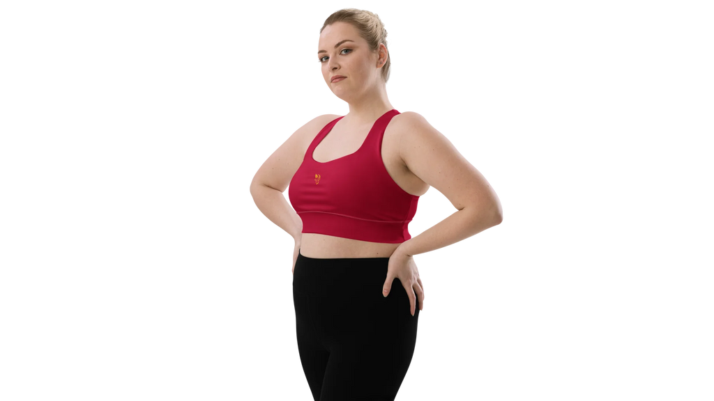 Deep Red Longline Sculpt Sports Bra