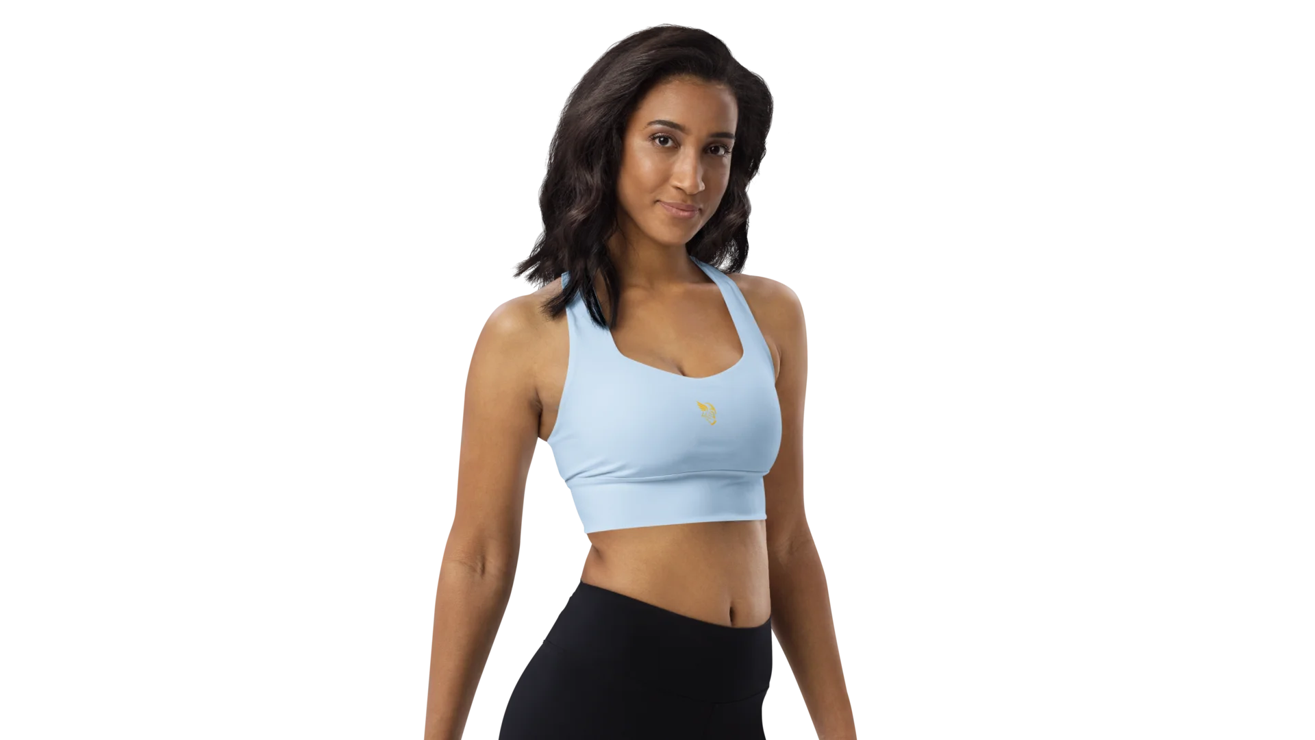 Sky Blue Longline Sculpt Sports Bra