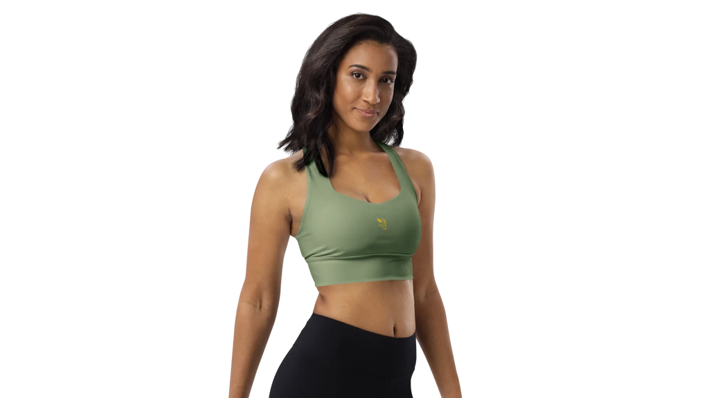 Military Green Longline Sculpt Sports Bra