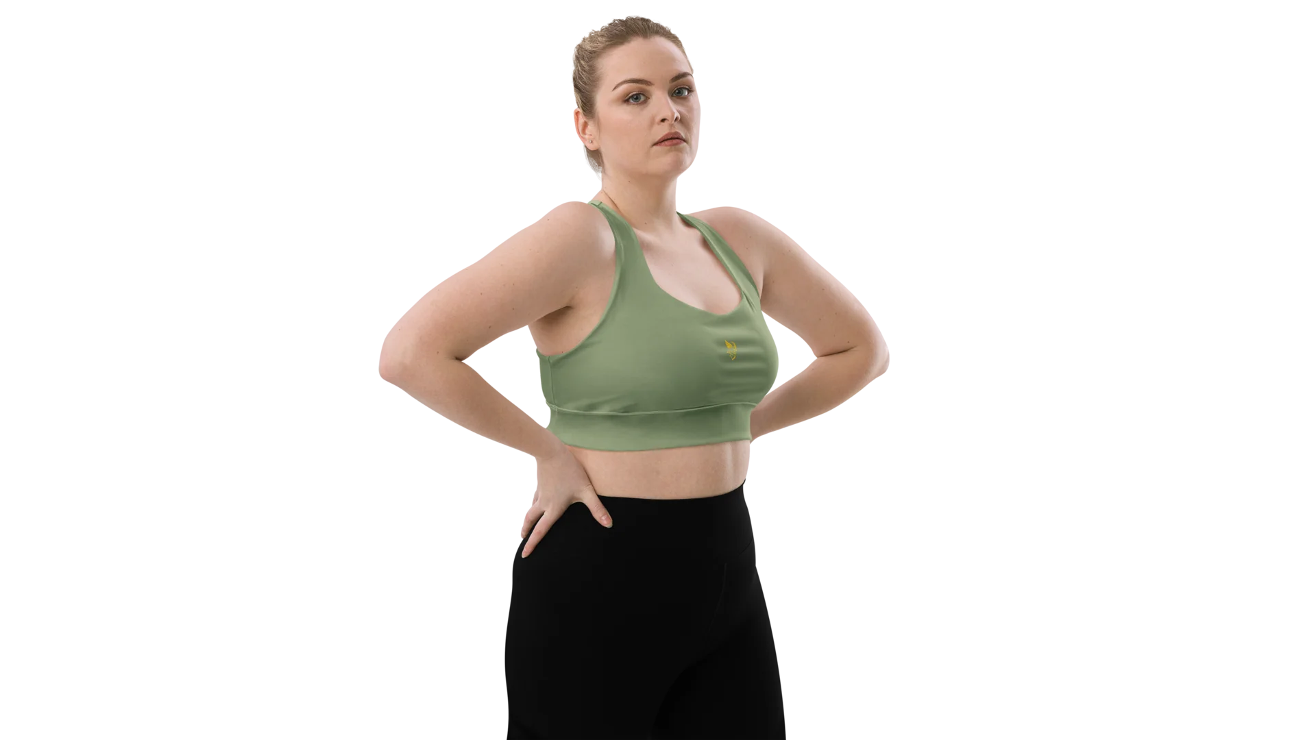 Military Green Longline Sculpt Sports Bra