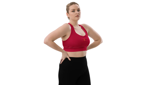 Deep Red Longline Sculpt Sports Bra