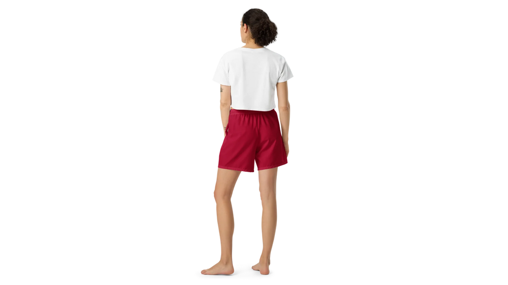 Women's Valkyrie Crest Athletic Shorts - Deep Red