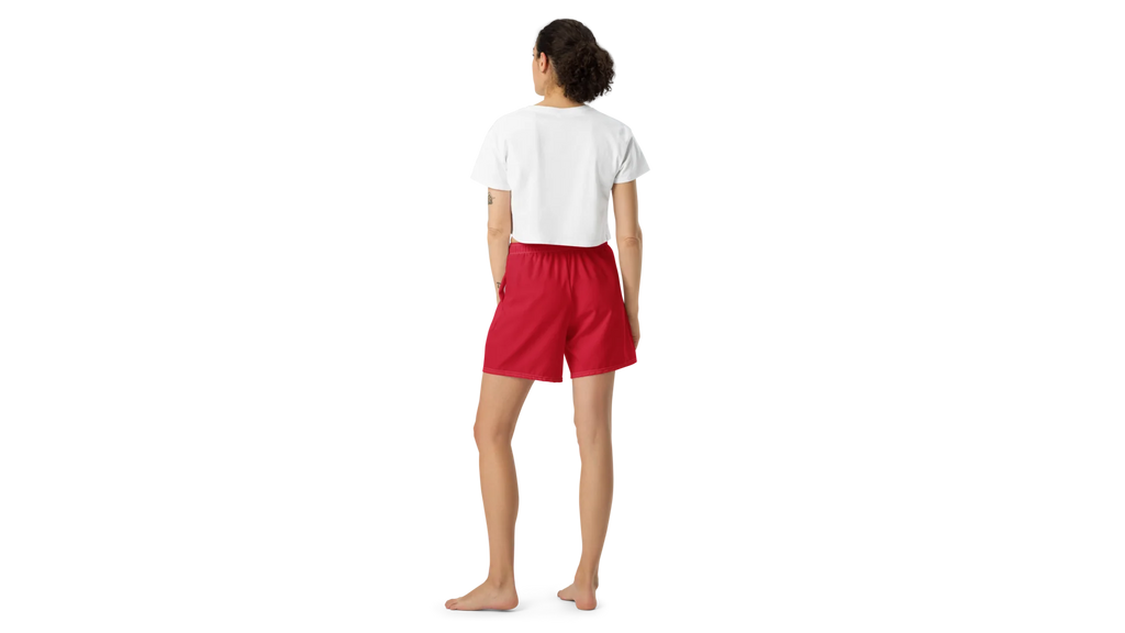 Women's Valkyrie Crest Athletic Shorts - Ruby