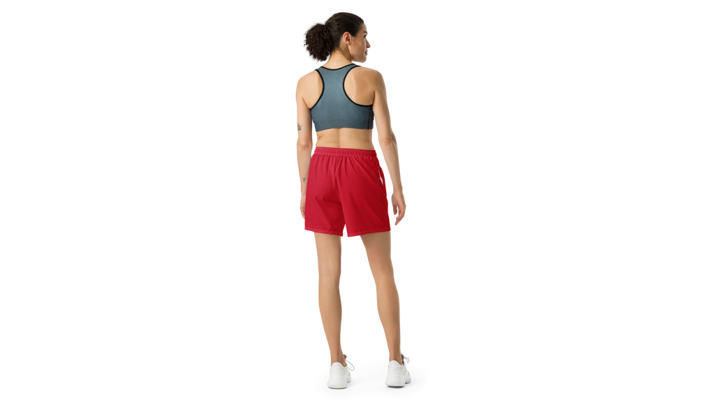 Women's Valkyrie Crest Athletic Shorts - Ruby