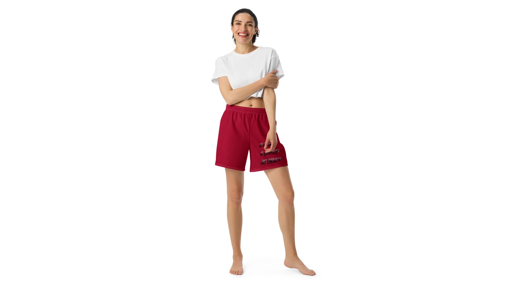 Women's Valkyrie Crest Athletic Shorts - Deep Red