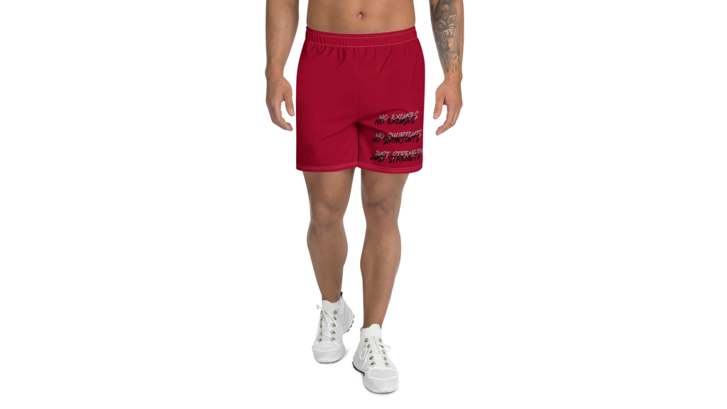 Men's Rune Crest Athletic Shorts - Deep Red