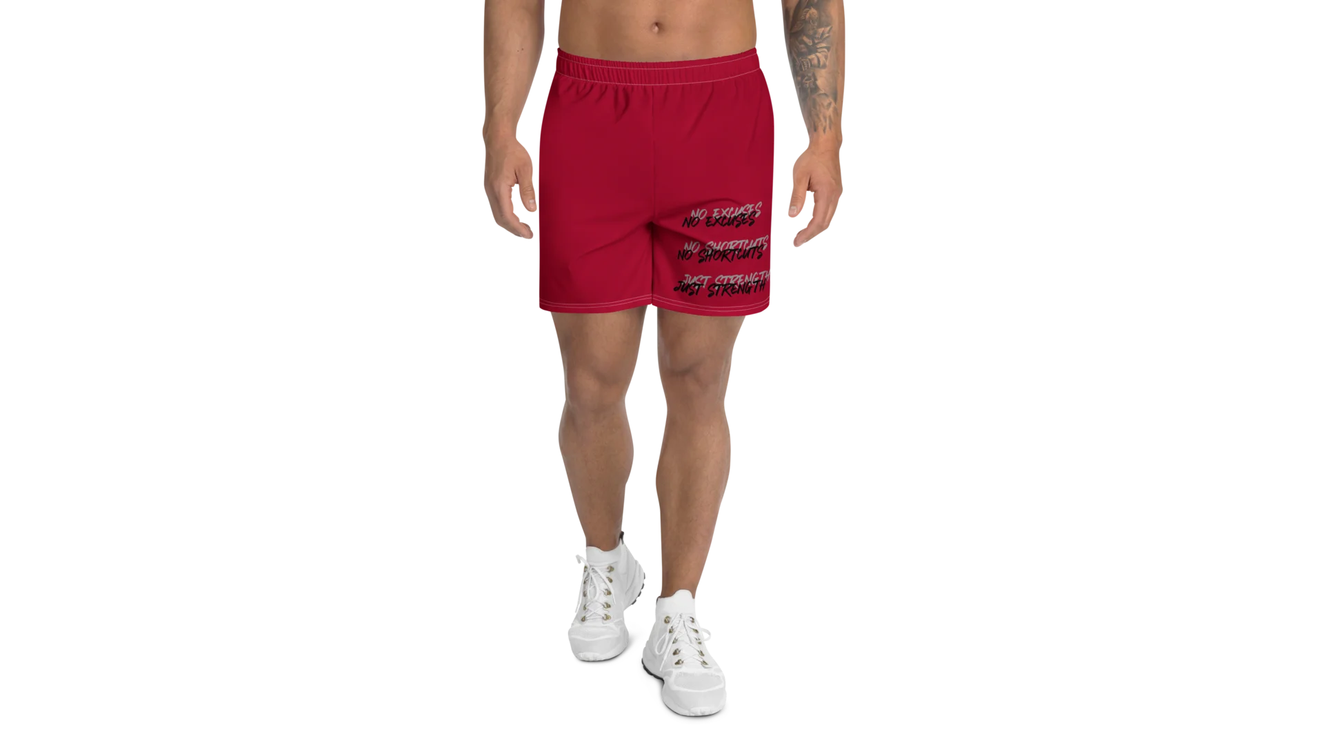 Men's Rune Crest Athletic Shorts - Deep Red