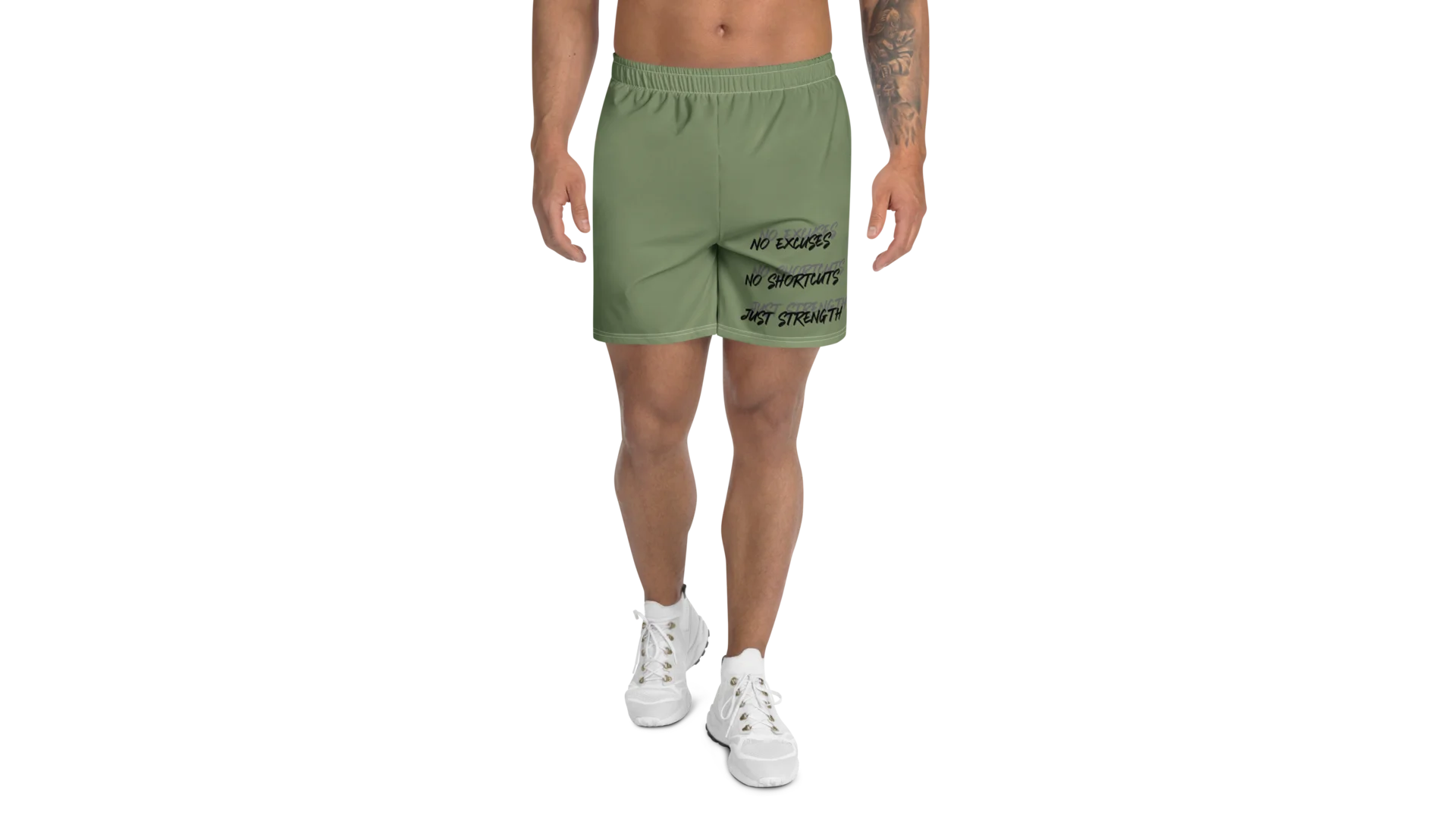 Men's Rune Crest Athletic Shorts - Military Green