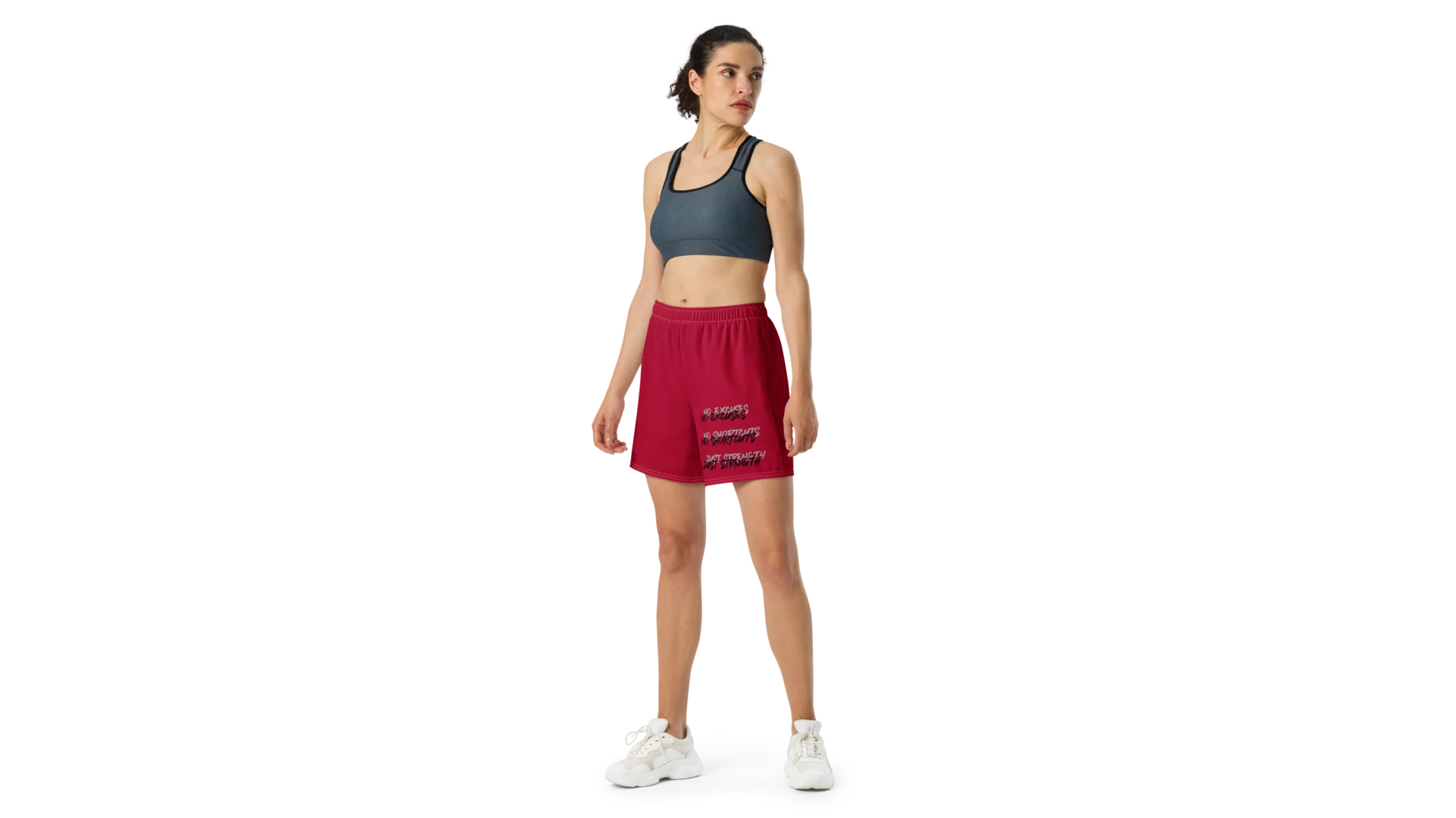 Women's Valkyrie Crest Athletic Shorts - Deep Red