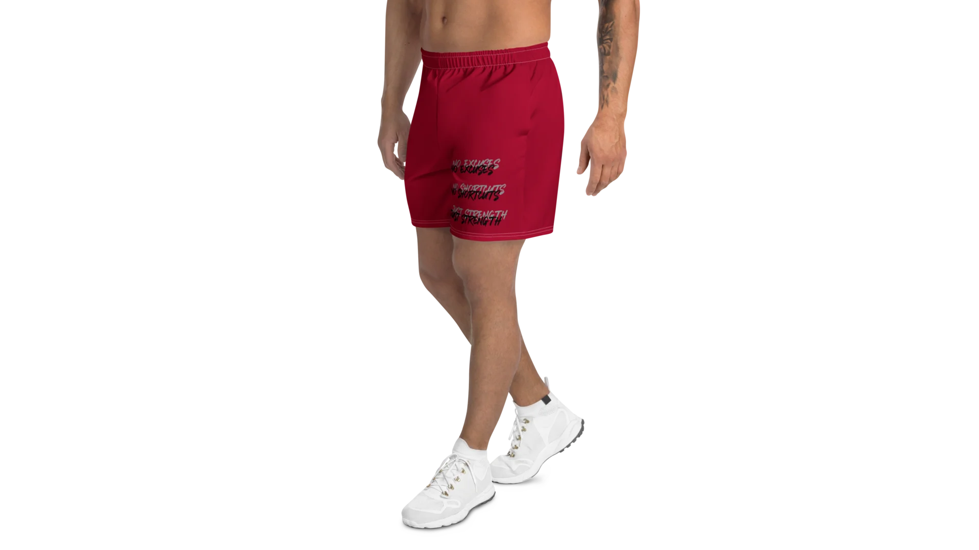 Men's Rune Crest Athletic Shorts - Deep Red