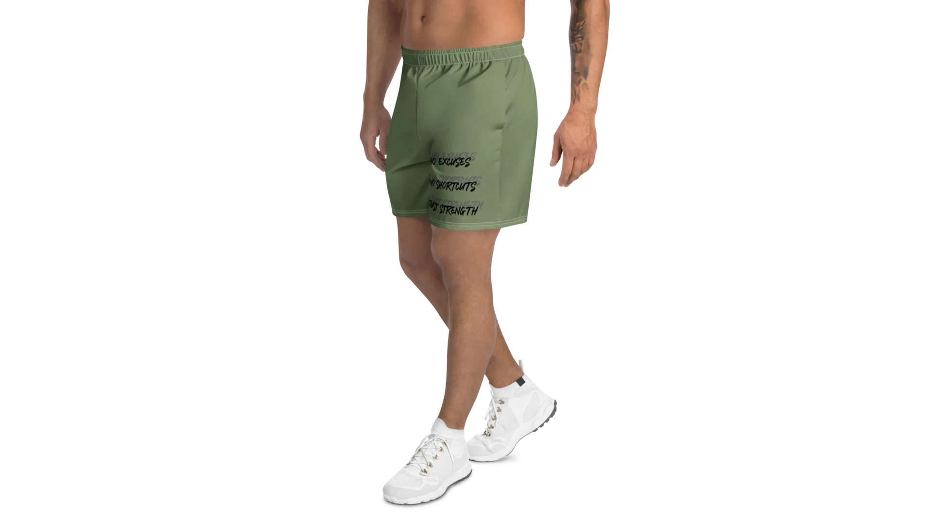 Men's Rune Crest Athletic Shorts - Military Green