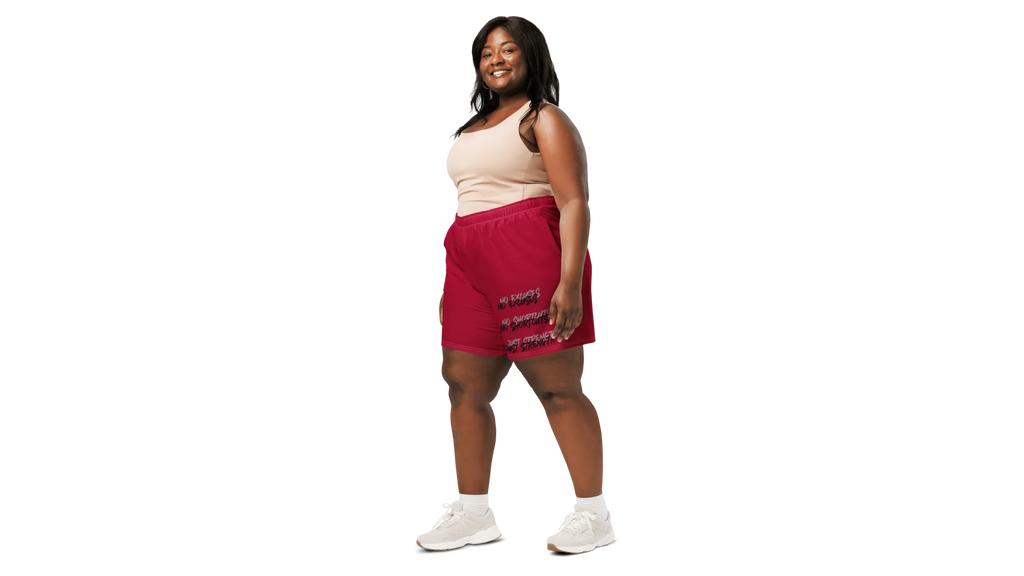 Women's Valkyrie Crest Athletic Shorts - Deep Red